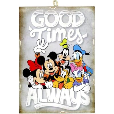 Disney Quadro série banda desenhada colecionável Mickey Minnie Mouse Donald Daisy Duck Goofy Pluto impressão em madeira 18 x 25 cm. Disney Quadro série banda desenhada colecionável Mickey Minnie Mouse Donald Daisy Duck Goofy Pluto impressão em madeira 18 x 25 cm.