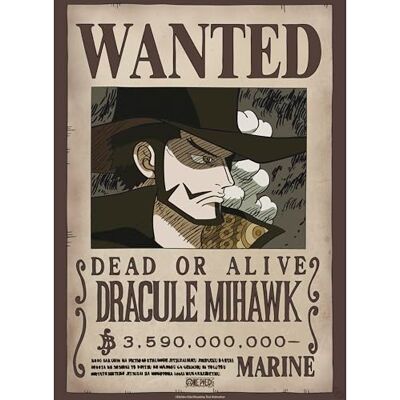 GB eye Póster One Piece Wanted Mihawk Wano 38 x 52 cm GB eye Póster One Piece Wanted Mihawk Wano 38 x 52 cm