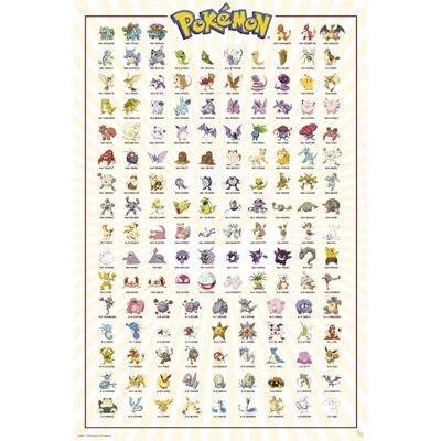 GB eye Pokémon Kanto 151 English 61 x 91,5 cm / 24,2 x 35,8 polegadas Maxi póster Enviado enrolado Póster artístico Pósteres de parede Pósteres e impressões Merchandising de Pokémon GB eye Pokémon Kanto 151 English 61 x 91,5 cm / 24,2 x 35,8 polegadas Maxi póster Enviado enrolado Póster artístico Pósteres de parede Pósteres e impressões Merchandising de Pokémon