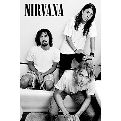 Live Nation Póster do Nirvana (design da casa de banho) 61 cm x 91,5 cm, produto oficial Live Nation Póster do Nirvana (design da casa de banho) 61 cm x 91,5 cm, produto oficial