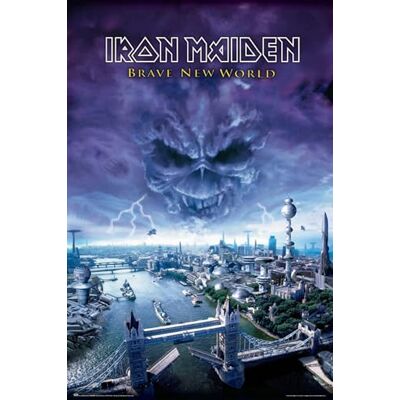 Grupo Erik Póster Iron Maiden Brave New World Folha decorativa com licença oficial Grupo Erik Póster Iron Maiden Brave New World Folha decorativa com licença oficial