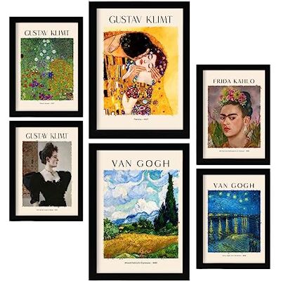 Nacnic Impressão de cartaz de Frida Klimt van Gogh. Galeria do pintor. Quadros decorativos para a sua sala de estar, quarto, casa. Impressões de arte de parede. Tamanhos A4 e A3 Nacnic Impressão de cartaz de Frida Klimt van Gogh. Galeria do pintor. Quadros decorativos para a sua sala de estar, quarto, casa. Impressões de arte de parede. Tamanhos A4 e A3