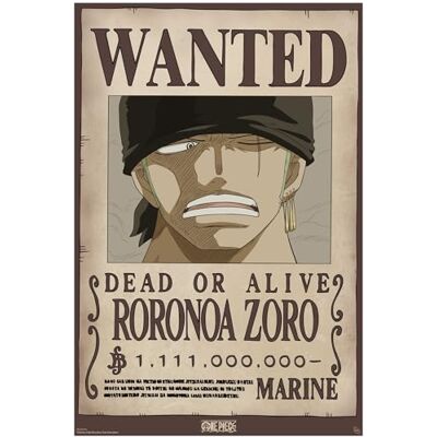 GB eye Póster One Piece Wanted Zoro Wano 61 x 91,5 cm GB eye Póster One Piece Wanted Zoro Wano 61 x 91,5 cm