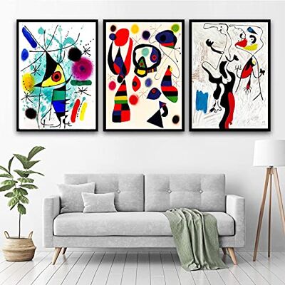 Dittelle Joan Miro Póster surrealismo moderno pintura em tela exposição abstrata impressões de arte imagem de arte de parede para decoração de casa 19,6" x 27,5" (50 x 70 cm) x 3 sem moldura Dittelle Joan Miro Póster surrealismo moderno pintura em tela exposição abstrata impressões de arte imagem de arte de parede para decoração de casa 19,6" x 27,5" (50 x 70 cm) x 3 sem moldura