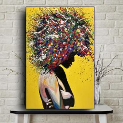 ZHAOLIN Pósteres impressos de mulheres africanas abstratas, pinturas em tela, impressões artísticas de parede e cartazes para decoração de sala de estar, mural de quadro 80 x 120 cm sem moldura ZHAOLIN Pósteres impressos de mulheres africanas abstratas, pinturas em tela, impressões artísticas de parede e cartazes para decoração de sala de estar, mural de quadro 80 x 120 cm sem moldura