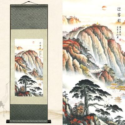 Newscz Oriental decoração para casa para quadros decorativos de parede, decoração de parede, sala de estar, pintura em rolo de seda, quadro de paisagem, póster mural, póster de natureza, tapeçaria Newscz Oriental decoração para casa para quadros decorativos de parede, decoração de parede, sala de estar, pintura em rolo de seda, quadro de paisagem, póster mural, póster de natureza, tapeçaria