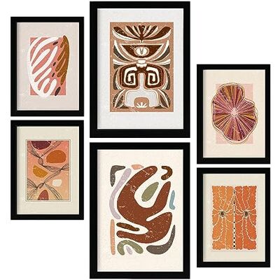 Nacnic Conjunto de 6 lâminas de coleção de lâminas rústicas em estilo étnico. Quadros decorativos estéticos para sua sala de estar, quarto, lar. Impressão de arte de parede. Tamanhos A4 e A3 Nacnic Conjunto de 6 lâminas de coleção de lâminas rústicas em estilo étnico. Quadros decorativos estéticos para sua sala de estar, quarto, lar. Impressão de arte de parede. Tamanhos A4 e A3