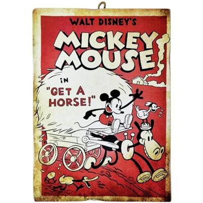 Disney Quadro série Cartoon WD Mickey Mouse Get a Horse impressão em madeira 25 x 18 cm Disney Quadro série Cartoon WD Mickey Mouse Get a Horse impressão em madeira 25 x 18 cm