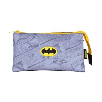 mybagstory Estojo triplo compartimentos, Batman para crianças, escola, berçário, para crianças, tamanho 21 cm, ideal para presente, Batman cinzento, criança, clássico, Batman cinzento, Clássico mybagstory Estojo triplo compartimentos, Batman para crianças, escola, berçário, para crianças, tamanho 21 cm, ideal para presente, Batman cinzento, criança, clássico, Batman cinzento, Clássico
