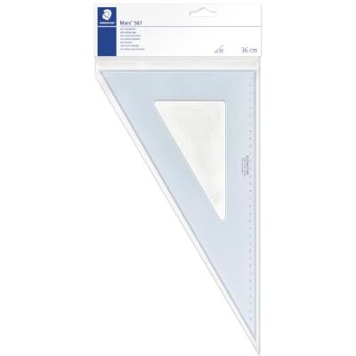 STAEDTLER 567 36-60 Esquadro (36 cm, 60/30 graus), cor azul translúcido Triangolo blu trasparente con bordo per china, graduazione dal lato d’appoggio – scuola – Art.-Nr. 567 36-60 STAEDTLER 567 36-60 Esquadro (36 cm, 60/30 graus), cor azul translúcido Triangolo blu trasparente con bordo per china, graduazione dal lato d’appoggio – scuola – Art.-Nr. 567 36-60