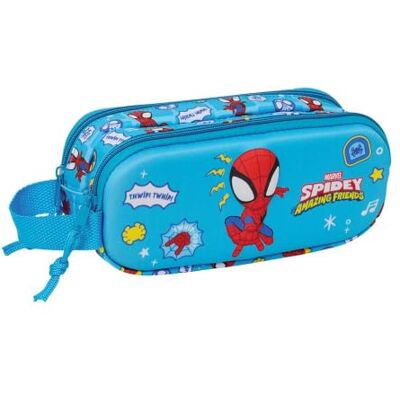 Safta Estojo escolar duplo 3D Iron Man Marvel, suporte para crianças com dois compartimentos e zíperes, alça lateral, medidas 21 x 6 x 8 cm, estojo escolar 2 compartimentos, Estojo duplo Spidey Safta Estojo escolar duplo 3D Iron Man Marvel, suporte para crianças com dois compartimentos e zíperes, alça lateral, medidas 21 x 6 x 8 cm, estojo escolar 2 compartimentos, Estojo duplo Spidey
