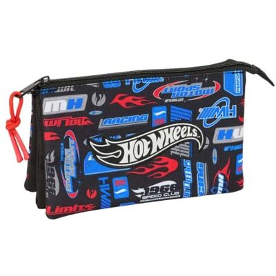 Safta Estojo escolar duplo 3D Hot Wheels Speed Club, suporte escolar infantil com dois compartimentos e zíperes, alça lateral à mão, medidas 21 x 6 x 8 cm, estojo escolar 2 compartimentos, Estojo Safta Estojo escolar duplo 3D Hot Wheels Speed Club, suporte escolar infantil com dois compartimentos e zíperes, alça lateral à mão, medidas 21 x 6 x 8 cm, estojo escolar 2 compartimentos, Estojo