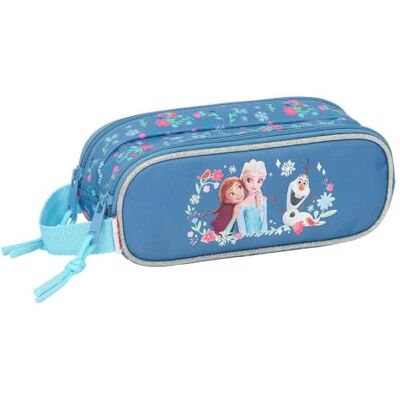 Safta Estojo escolar duplo Frozen Disney, suporte para crianças com dois compartimentos separados e fecho de correr, alça lateral à mão, medidas 21 x 6 x 8 cm Safta Estojo escolar duplo Frozen Disney, suporte para crianças com dois compartimentos separados e fecho de correr, alça lateral à mão, medidas 21 x 6 x 8 cm
