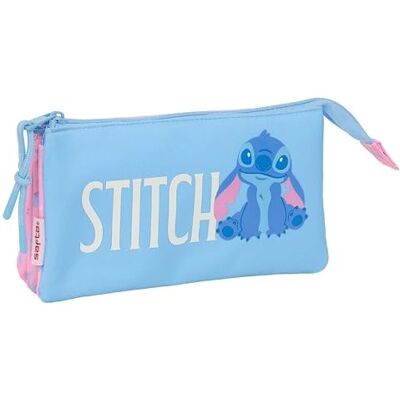 Safta Estojo escolar duplo 3D Stitch, suporte escolar infantil com dois compartimentos separados e fecho de correr, alça lateral manual, medidas 21 x 6 x 8 cm, estojo escolar 2 compartimentos, Estojo Safta Estojo escolar duplo 3D Stitch, suporte escolar infantil com dois compartimentos separados e fecho de correr, alça lateral manual, medidas 21 x 6 x 8 cm, estojo escolar 2 compartimentos, Estojo