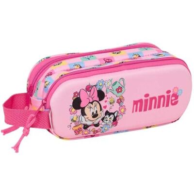 Safta Estojo escolar triplo Disney Minnie Mouse Baby, suporte para crianças com 3 compartimentos separados e fecho de correr, medidas 22 x 3 x 12 cm, estojo escolar 3 compartimentos, Estojo duplo 3D Safta Estojo escolar triplo Disney Minnie Mouse Baby, suporte para crianças com 3 compartimentos separados e fecho de correr, medidas 22 x 3 x 12 cm, estojo escolar 3 compartimentos, Estojo duplo 3D