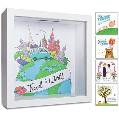 GLÜCKSWOLKE Caixa de Dinheiro Mealheiro para crianças, 5 designs para escolher, presente, mealheiro grande, 3D GLÜCKSWOLKE Caixa de Dinheiro Mealheiro para crianças, 5 designs para escolher, presente, mealheiro grande, 3D