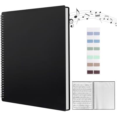 RBDDBR Pastas para partituras A4, pasta de arquivos de música, 60 compartimentos/120 páginas, pasta de partituras de piano traz um autocolante índice, pasta capas de plástico a4 (31,5 * 23,5 cm) RBDDBR Pastas para partituras A4, pasta de arquivos de música, 60 compartimentos/120 páginas, pasta de partituras de piano traz um autocolante índice, pasta capas de plástico a4 (31,5 * 23,5 cm)