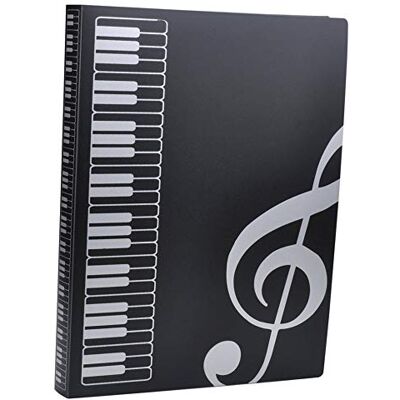 KingPoint Pasta de arquivos, tamanho A4, documentos, tema de música, 40 bolsos, armazenamento de papel KingPoint Pasta de arquivos, tamanho A4, documentos, tema de música, 40 bolsos, armazenamento de papel