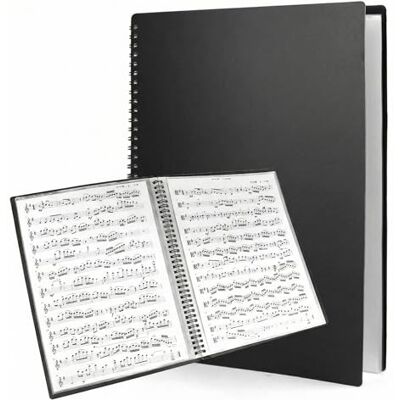 QWORK ® A4 Pasta de música de 60 páginas, pasta para partituras com 30 compartimentos, para músicos e escritório QWORK ® A4 Pasta de música de 60 páginas, pasta para partituras com 30 compartimentos, para músicos e escritório