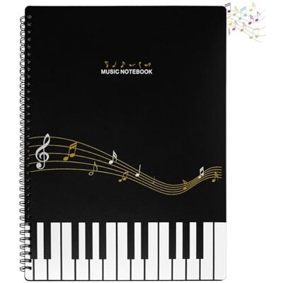 Fizleca Pasta para partituras A4 preta pasta de anéis para músicos e fitas Pasta com 30 capas/60 páginas para partituras para documentos, papel e partituras 31,5 x 23,5 cm Fizleca Pasta para partituras A4 preta pasta de anéis para músicos e fitas Pasta com 30 capas/60 páginas para partituras para documentos, papel e partituras 31,5 x 23,5 cm