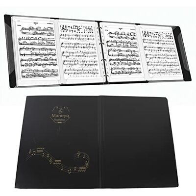 FOLOSAFENAR Pasta de partituras , pasta de partituras de piano A4 expansível de 4 páginas, organizador de pastas de música impermeável com 12 páginas internas, para guardar partituras e arquivos FOLOSAFENAR Pasta de partituras , pasta de partituras de piano A4 expansível de 4 páginas, organizador de pastas de música impermeável com 12 páginas internas, para guardar partituras e arquivos