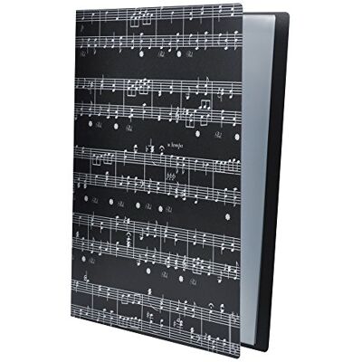 PUNK Pasta de arquivo tamanho A4 para relatórios, partituras e recortes, cor Music Sheet Black preto PUNK Pasta de arquivo tamanho A4 para relatórios, partituras e recortes, cor Music Sheet Black preto