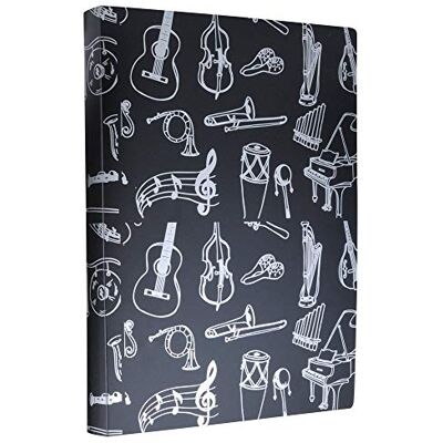 KingPoint Pasta de arquivos de música, tamanho A4, pasta para partituras, documentos de papel, temática musical, 40 bolsos KingPoint Pasta de arquivos de música, tamanho A4, pasta para partituras, documentos de papel, temática musical, 40 bolsos