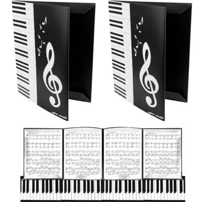 luopeidian Pasta de música, pasta de partituras A4, 6 páginas suspensas sem reflexos com digitação direta, pastas de partituras musicais em espiral de 180°, para piano violino, pastas dobráveis partituras , 2 luopeidian Pasta de música, pasta de partituras A4, 6 páginas suspensas sem reflexos com digitação direta, pastas de partituras musicais em espiral de 180°, para piano violino, pastas dobráveis partituras , 2