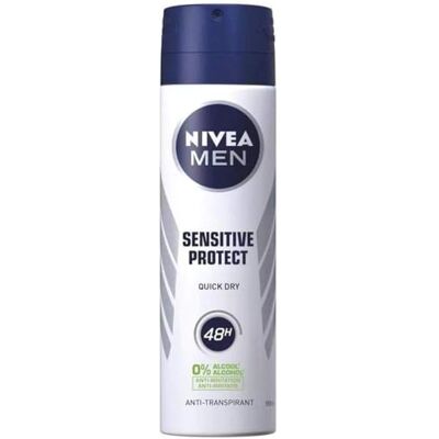 NIVEA Desodorante Men Sensitive Protect anti-respirável, 6 unidades de 150 ml, 6 unidades NIVEA Desodorante Men Sensitive Protect anti-respirável, 6 unidades de 150 ml, 6 unidades