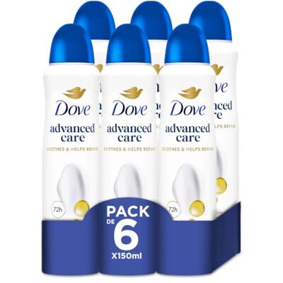 Dove Advanced Care desodorizante de proteção original 72 horas em spray 150 ml x 6 Dove Advanced Care desodorizante de proteção original 72 horas em spray 150 ml x 6