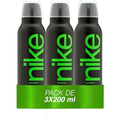 Nike Ultra Green Pack de 3 x 200 ml, desodorizante para homem em spray, desodorizante antimanchas, para todos os tipos de pele, 0% sais de alumínio, de longa duração, fragrância madeirada oriental Nike Ultra Green Pack de 3 x 200 ml, desodorizante para homem em spray, desodorizante antimanchas, para todos os tipos de pele, 0% sais de alumínio, de longa duração, fragrância madeirada oriental