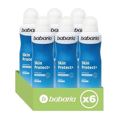 Babaria Desodorante mulher e homem em spray invisível pack de 6 sem álcool Protege contra a transpiração 24 h Antitranspirante E vegano, 200 ml Babaria Desodorante mulher e homem em spray invisível pack de 6 sem álcool Protege contra a transpiração 24 h Antitranspirante E vegano, 200 ml