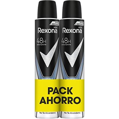 Rexona Invisível desodorizante aerossol antiderrapante para homem Ice Pack poupança 2 x 200 ml (a embalagem pode variar) Rexona Invisível desodorizante aerossol antiderrapante para homem Ice Pack poupança 2 x 200 ml (a embalagem pode variar)