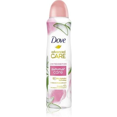 Dove Advanced Care Desodorante em spray antitranspirante Summer Care Limited Edition Aloe Vera e água de rosas com 72 horas de proteção contra a humidade das axilas e odor corporal, 150 ml Dove Advanced Care Desodorante em spray antitranspirante Summer Care Limited Edition Aloe Vera e água de rosas com 72 horas de proteção contra a humidade das axilas e odor corporal, 150 ml