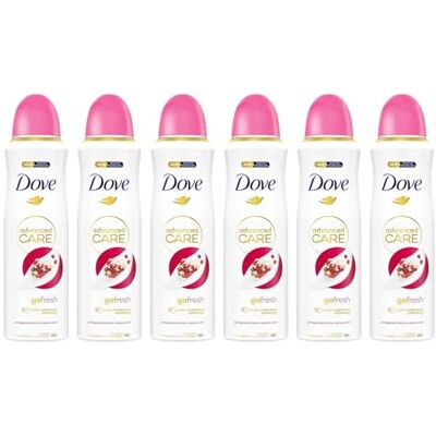 Dove 6 x Women de perspirant desodorizante em spray Go Fresh romã, 250 ml Dove 6 x Women de perspirant desodorizante em spray Go Fresh romã, 250 ml