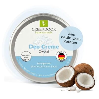 GREENDOOR Creme desodorizante de vidro vegano, sem cheiro de suor, sem branqueamento, natural, sem zinco, sem álcool, dermatologicamente comprovado, cosmético natural, macio, 50 ml GREENDOOR Creme desodorizante de vidro vegano, sem cheiro de suor, sem branqueamento, natural, sem zinco, sem álcool, dermatologicamente comprovado, cosmético natural, macio, 50 ml