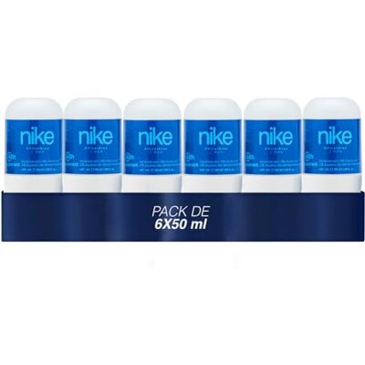 Nike Viral Blue Pack de 6 x 50 ml, desodorizante homem Roll-On, desodorizante antimanchas para pele sensível, 0% álcool e 0% sais de alumínio, de longa duração, fragrância cítrica Nike Viral Blue Pack de 6 x 50 ml, desodorizante homem Roll-On, desodorizante antimanchas para pele sensível, 0% álcool e 0% sais de alumínio, de longa duração, fragrância cítrica