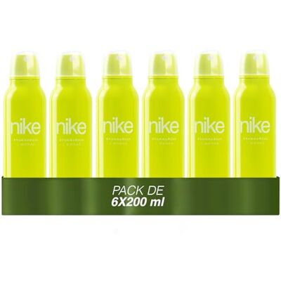 Nike Yummy Musk Pack de 6 x 200 ml, desodorizante mulher em spray, desodorizante antimanchas para todos os tipos de pele, 0% sais de alumínio, de longa duração, fragrância floral frutada Nike Yummy Musk Pack de 6 x 200 ml, desodorizante mulher em spray, desodorizante antimanchas para todos os tipos de pele, 0% sais de alumínio, de longa duração, fragrância floral frutada