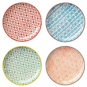 BLOOMINGVILLE Pratos com motivo Carla Express, de cores ø 16 cm, vermelho, azul, verde laranja, cerâmica, conjunto de 4 BLOOMINGVILLE Pratos com motivo Carla Express, de cores ø 16 cm, vermelho, azul, verde laranja, cerâmica, conjunto de 4