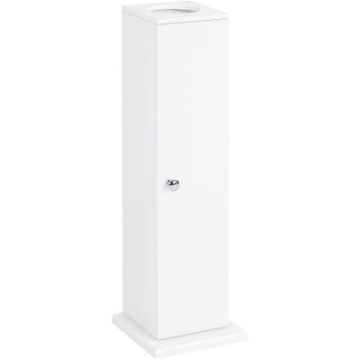 HOMCOM Armario de Baño Estrecho Mueble de Baño 19,5x19,5x65 cm Blanco Orifício para papel higiénico, prateleiras, estilo moderno, para espaços pequenos HOMCOM Armario de Baño Estrecho Mueble de Baño 19,5x19,5x65 cm Blanco Orifício para papel higiénico, prateleiras, estilo moderno, para espaços pequenos