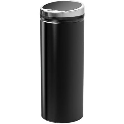 HOMCOM Caixote de lixo automático 50 l sensor de movimento preto Lixeira de cozinha, fecho macio e silencioso, corpo de aço inoxidável, para escritório, sala de jantar HOMCOM Caixote de lixo automático 50 l sensor de movimento preto Lixeira de cozinha, fecho macio e silencioso, corpo de aço inoxidável, para escritório, sala de jantar