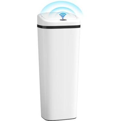 HOMCOM Caixote do lixo cozinha automático 50 l com sensor infravermelho Lixeira de cozinha estreita de aço inoxidável, modo manual, anel de retenção, anti-impressões digitais, para escritório casa HOMCOM Caixote do lixo cozinha automático 50 l com sensor infravermelho Lixeira de cozinha estreita de aço inoxidável, modo manual, anel de retenção, anti-impressões digitais, para escritório casa