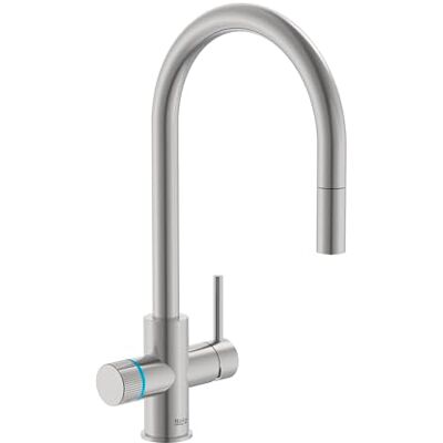 Roca Aquafy torneira cozinha aço inoxidável com filtro Sistema de filtragem de 5 etapas, água limpa sem garrafas, cano removível Roca Aquafy torneira cozinha aço inoxidável com filtro Sistema de filtragem de 5 etapas, água limpa sem garrafas, cano removível