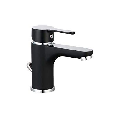 EISL DIZIANI Torneira misturadora monocomando para lavatório com ralo, preto mate e cromado EISL DIZIANI Torneira misturadora monocomando para lavatório com ralo, preto mate e cromado