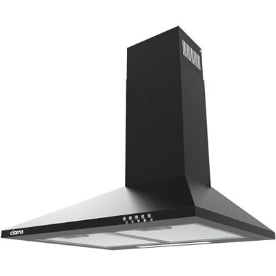 CIARRA Sino extrator 60 cm, pirâmide, 370 m³/h, recirculação/evacuação CAB6201A sino de parede cozinha, 3 velocidades, luz LED, preto, filtro de carbono CBCF002X2 não incluído CIARRA Sino extrator 60 cm, pirâmide, 370 m³/h, recirculação/evacuação CAB6201A sino de parede cozinha, 3 velocidades, luz LED, preto, filtro de carbono CBCF002X2 não incluído