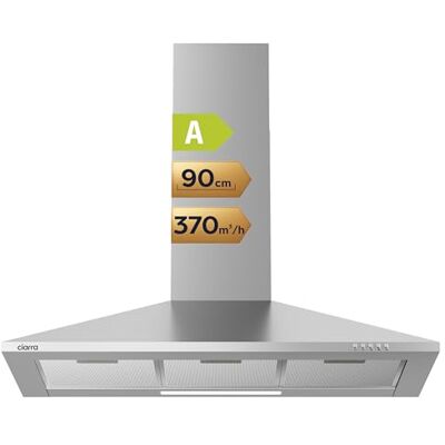 CIARRA Sino extrator de 90 cm, 370 m³/h, recirculação/evacuação CAS9201A Sino de parede cozinha 3 velocidades luz LED aço inoxidável, filtro de carbono CBCF002X2 não incluído CIARRA Sino extrator de 90 cm, 370 m³/h, recirculação/evacuação CAS9201A Sino de parede cozinha 3 velocidades luz LED aço inoxidável, filtro de carbono CBCF002X2 não incluído
