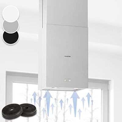 KLARSTEIN Sino ilha cozinha, sino ilha teto fluxo ar 624 m³/h, temporizador, extrator ajustável, 3 modos e filtros de carbono ativo, aço inoxidável KLARSTEIN Sino ilha cozinha, sino ilha teto fluxo ar 624 m³/h, temporizador, extrator ajustável, 3 modos e filtros de carbono ativo, aço inoxidável