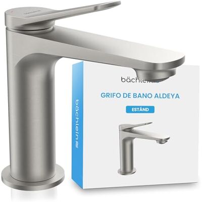 Bächlein Torneira de casa de banho Aldeya em design moderno, misturador monocomando com cartucho de cerâmica durável e kit de montagem, torneira de casa de banho em aço inoxidável escovado Bächlein Torneira de casa de banho Aldeya em design moderno, misturador monocomando com cartucho de cerâmica durável e kit de montagem, torneira de casa de banho em aço inoxidável escovado