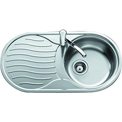 Teka Lava-loiça de Cuba e Escorredor em Aço Inoxidável 18/10, Válvula Cesto 3 ½", Profundidade Cuba 160 mm, Móvel 45 cm, Modelo DR 80 1C 1E Teka Lava-loiça de Cuba e Escorredor em Aço Inoxidável 18/10, Válvula Cesto 3 ½", Profundidade Cuba 160 mm, Móvel 45 cm, Modelo DR 80 1C 1E
