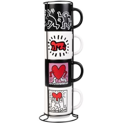 Grupo Erik Jogo de Canecas de Café Keith Haring 4 Canecas Originais para Presente para Café da Manhã (300ml) Adequadas para Lava-louças e Micro-ondas: Inclui Suporte Grupo Erik Jogo de Canecas de Café Keith Haring 4 Canecas Originais para Presente para Café da Manhã (300ml) Adequadas para Lava-louças e Micro-ondas: Inclui Suporte